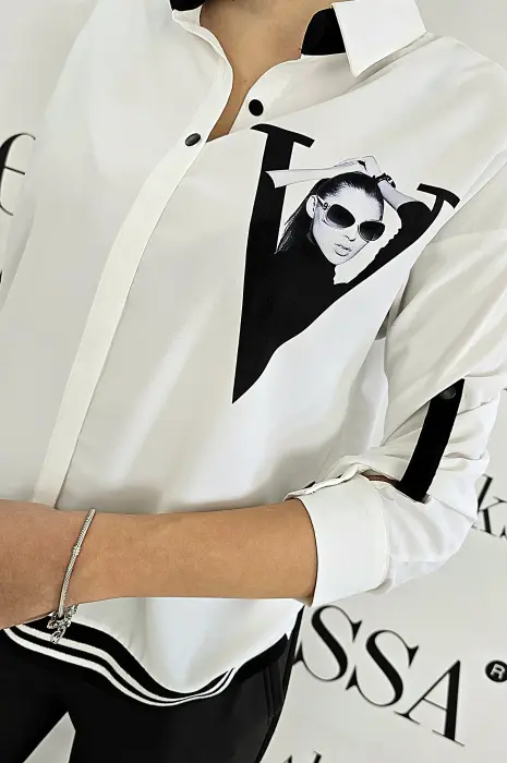Елегантна бяла блуза - 641 - Елегантна бяла блуза - 641