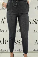 Син дамски панталон меланж - Син дамски панталон меланж